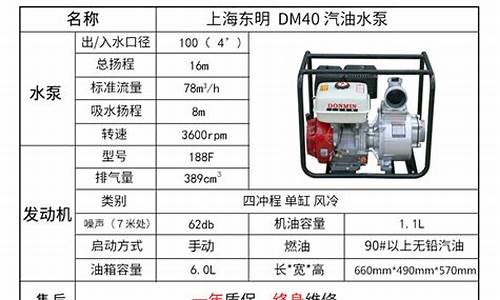 汽油机抽水泵型号及参数大全_汽油机抽水泵内部结构图